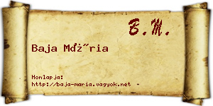 Baja Mária névjegykártya